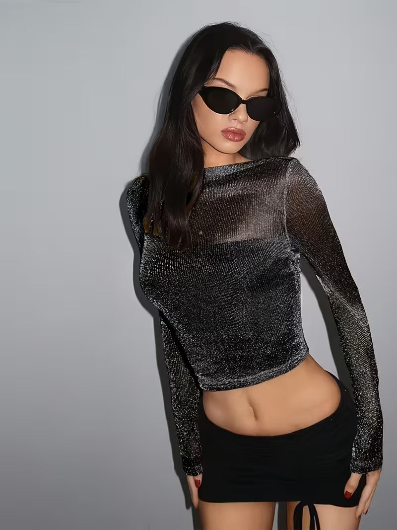 Halo Metallic Crop Top