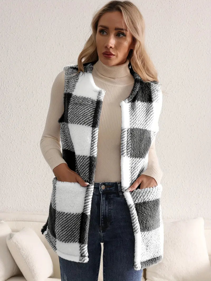 Everette Sherpa Check Vest