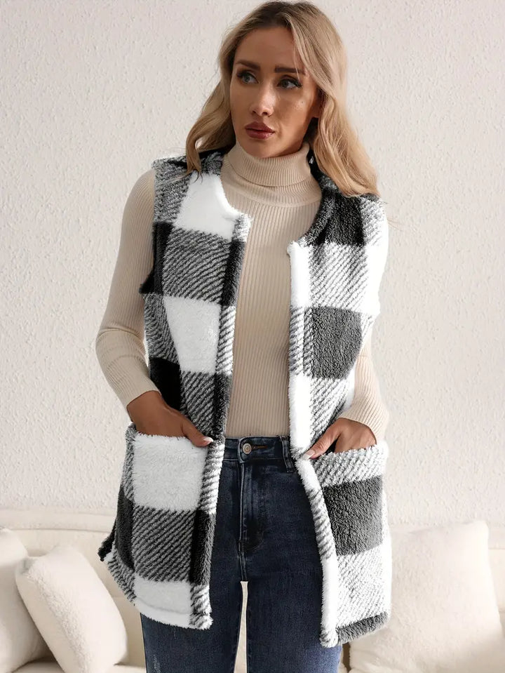 Everette Sherpa Check Vest