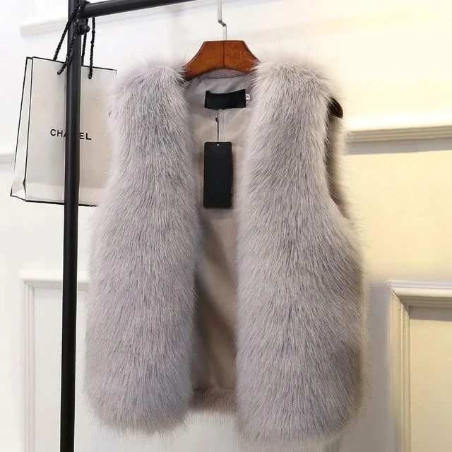 Lucent Faux Fox Fur Gilet