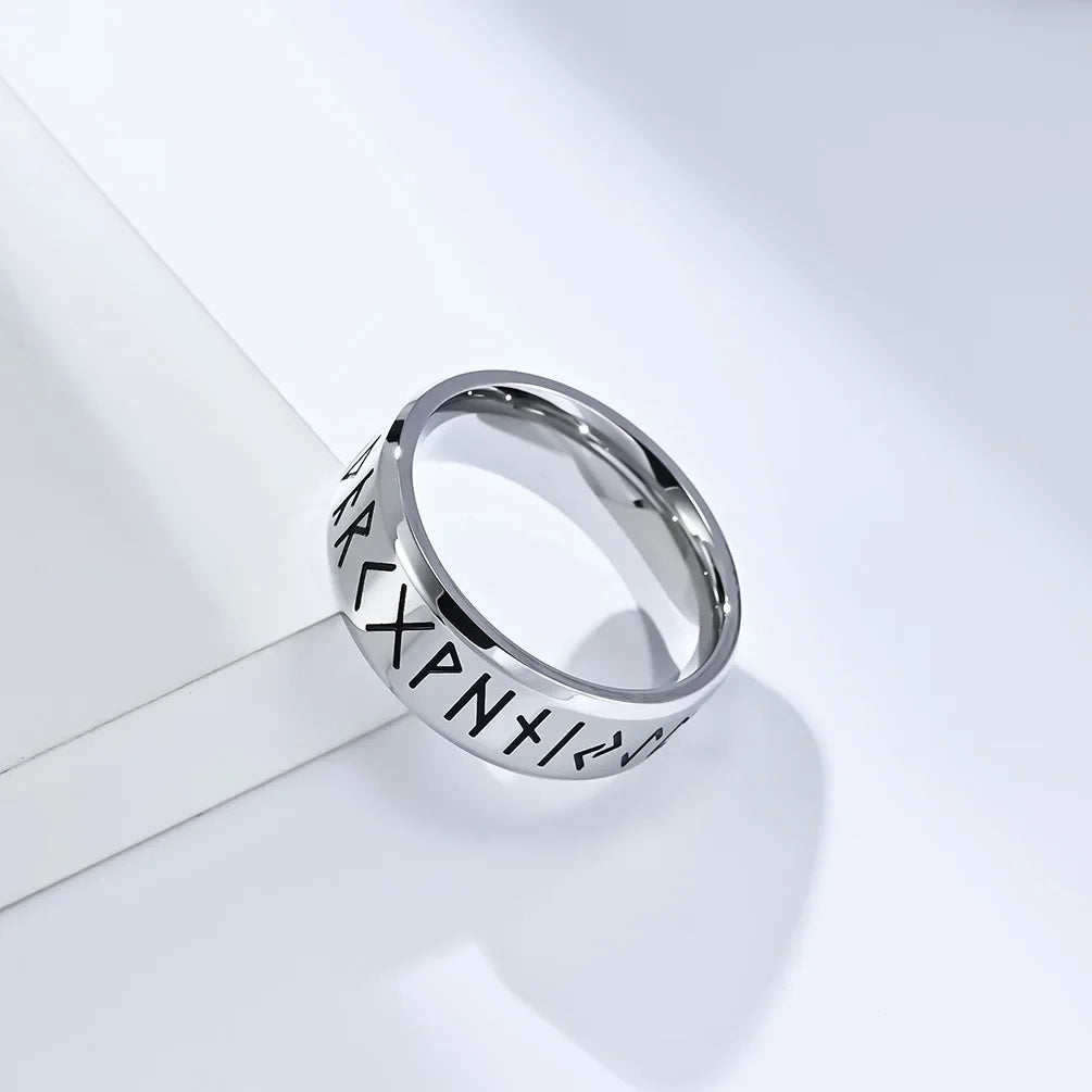 Ancient Steel Runes Ring