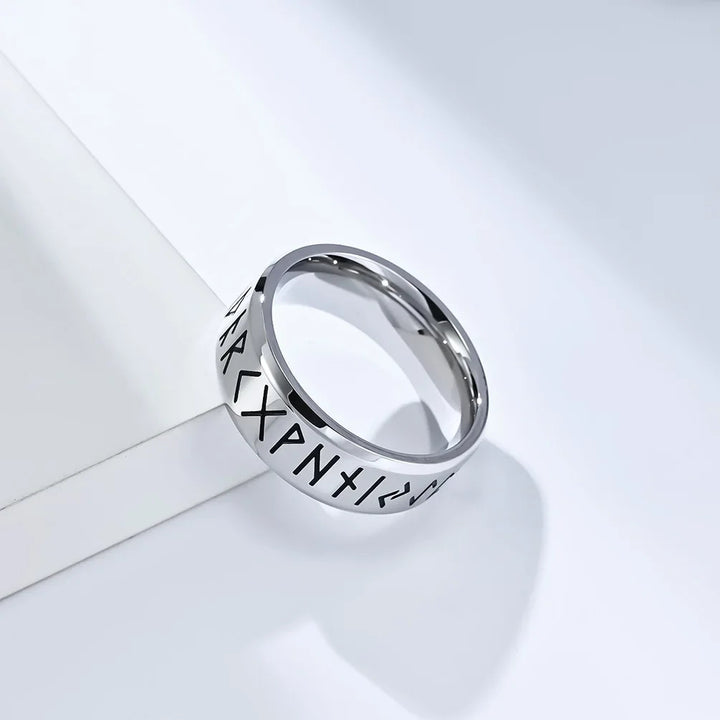 Ancient Steel Runes Ring