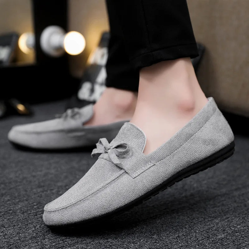 Suede Bow Loafers