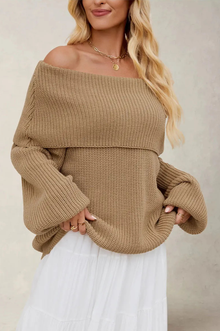 Leona Off-Shoulder Knit Pullover