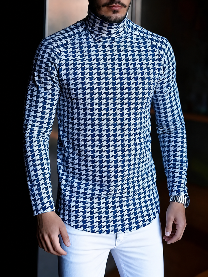 Harrington Houndstooth Turtleneck