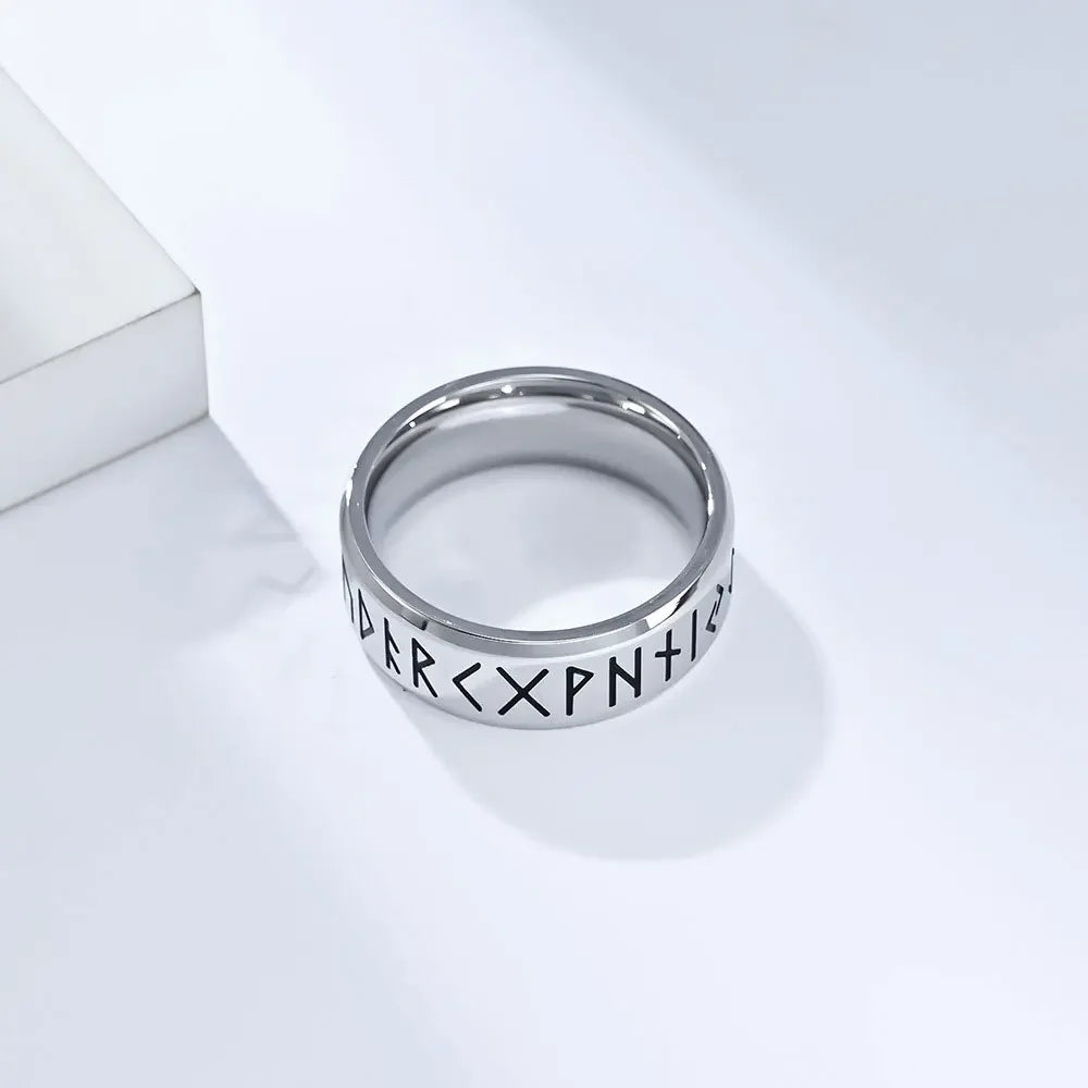 Ancient Steel Runes Ring