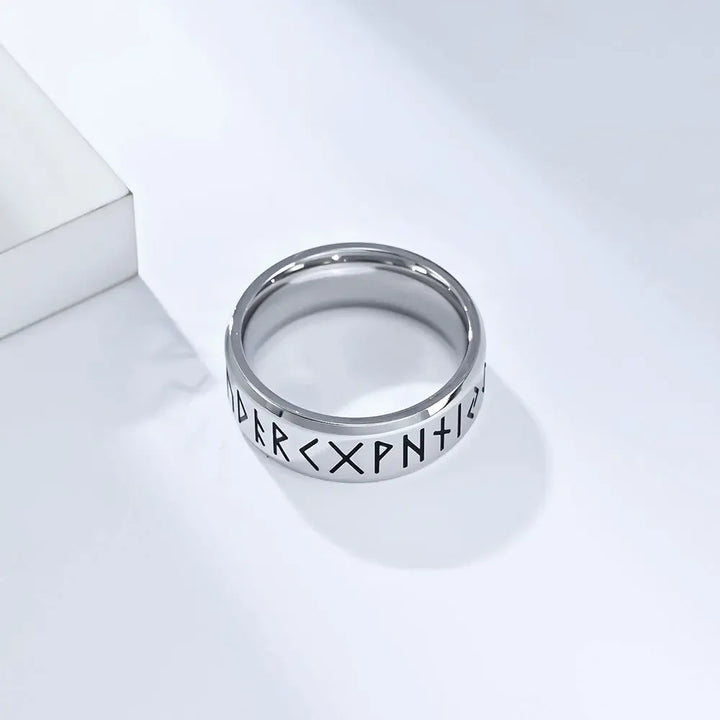 Ancient Steel Runes Ring