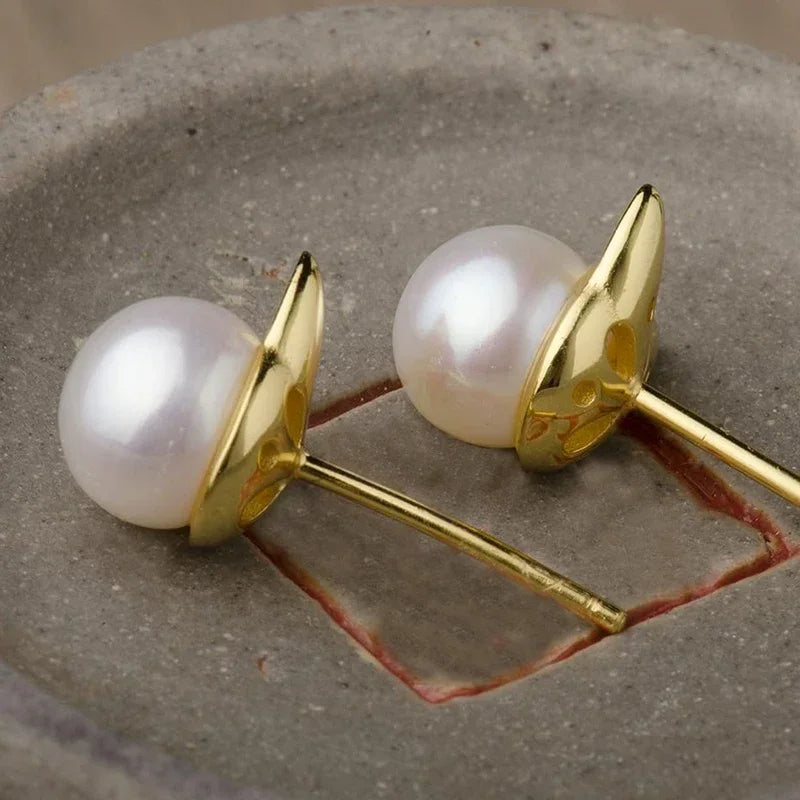 Purr & Pearl Stud Earrings