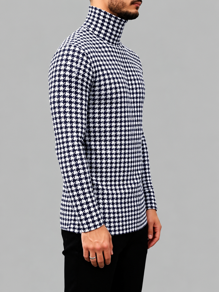 Harrington Houndstooth Turtleneck