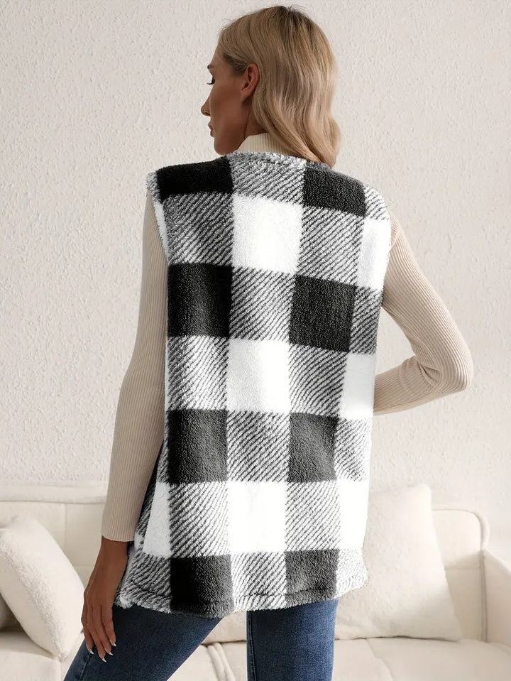 Everette Sherpa Check Vest