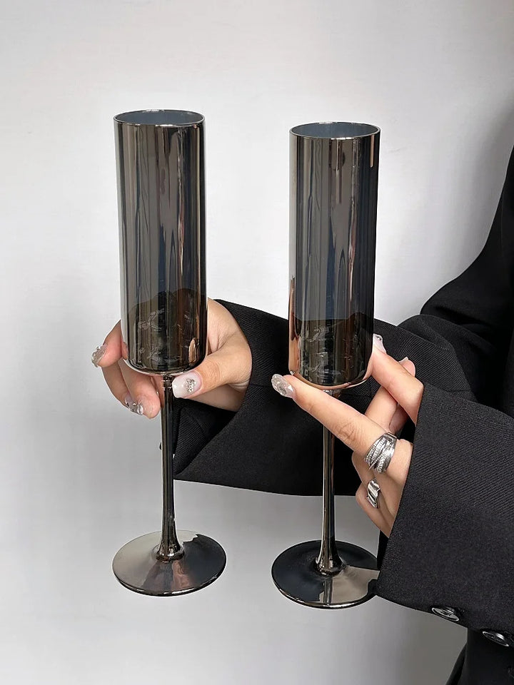 Black Noir French Champagne Flutes