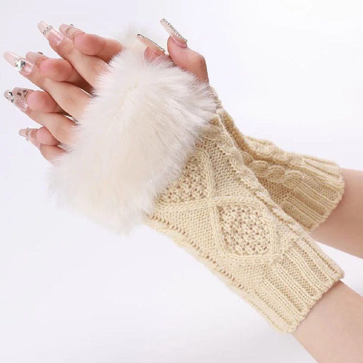 Faux Fur Cable Cuffs