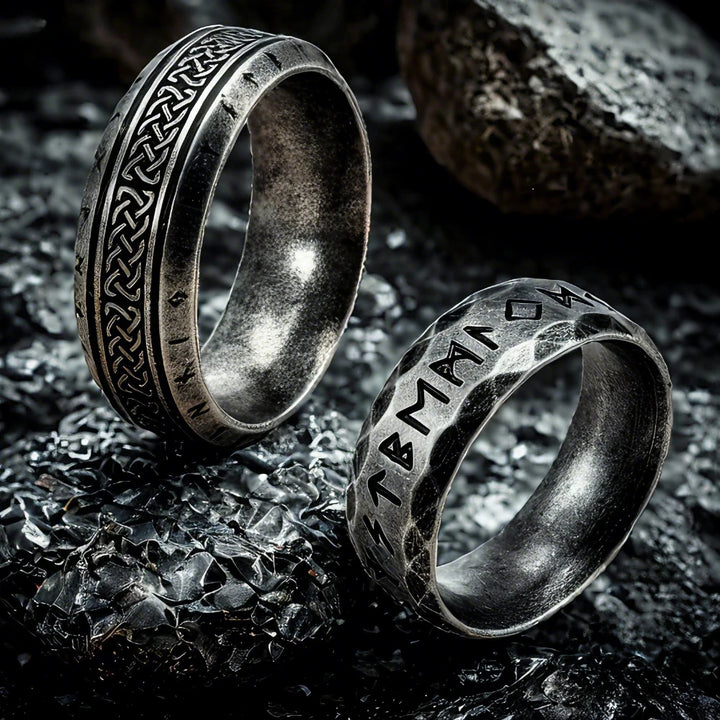 Ancient Steel Runes Ring