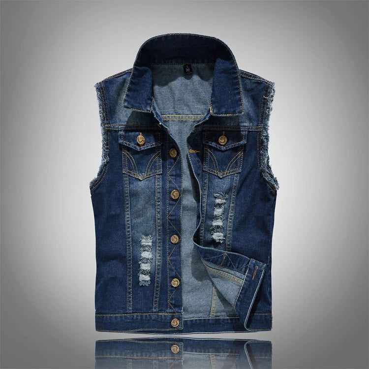 Riot Distressed Denim Vest