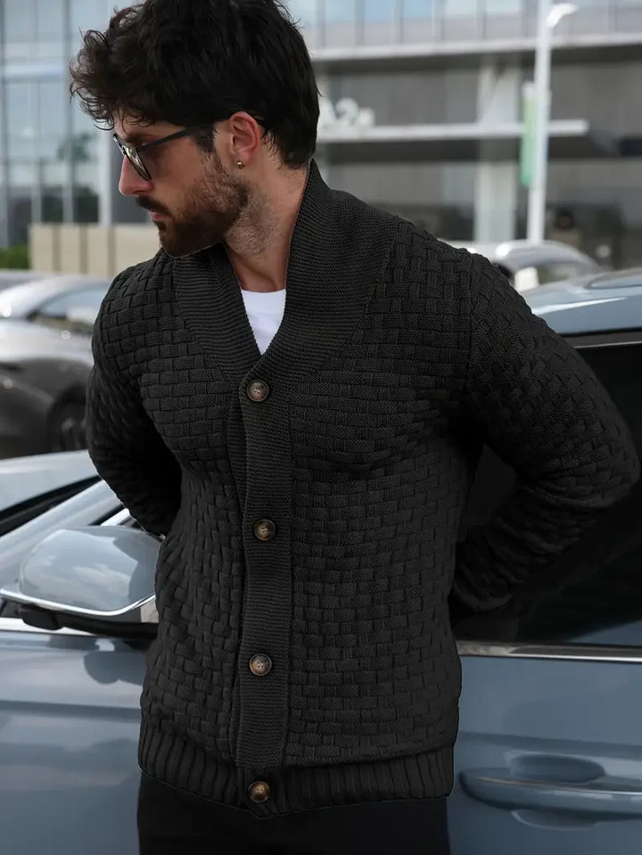 Henley Basketweave Cardigan