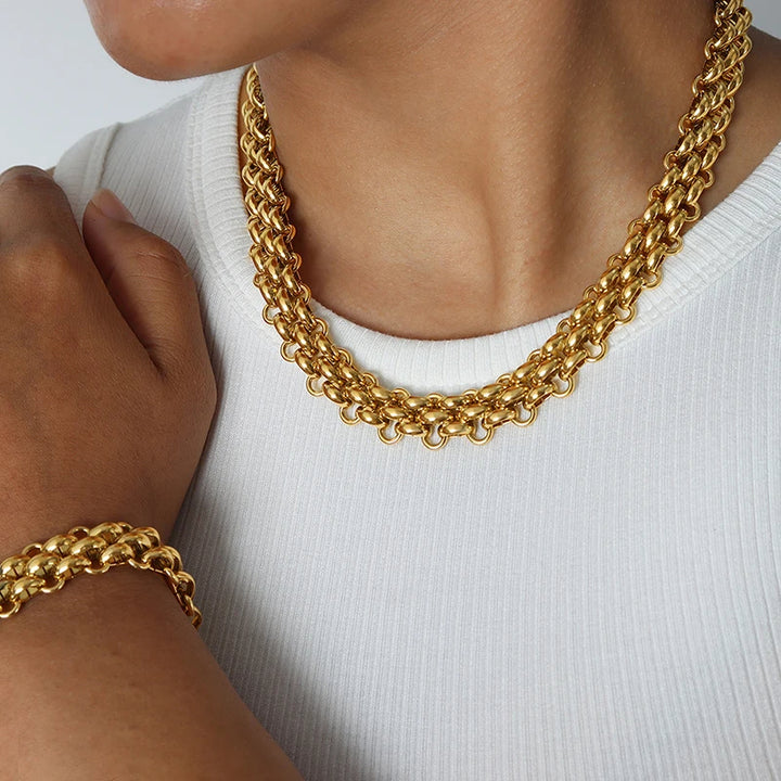 Signature Link Necklace & Bracelet Set