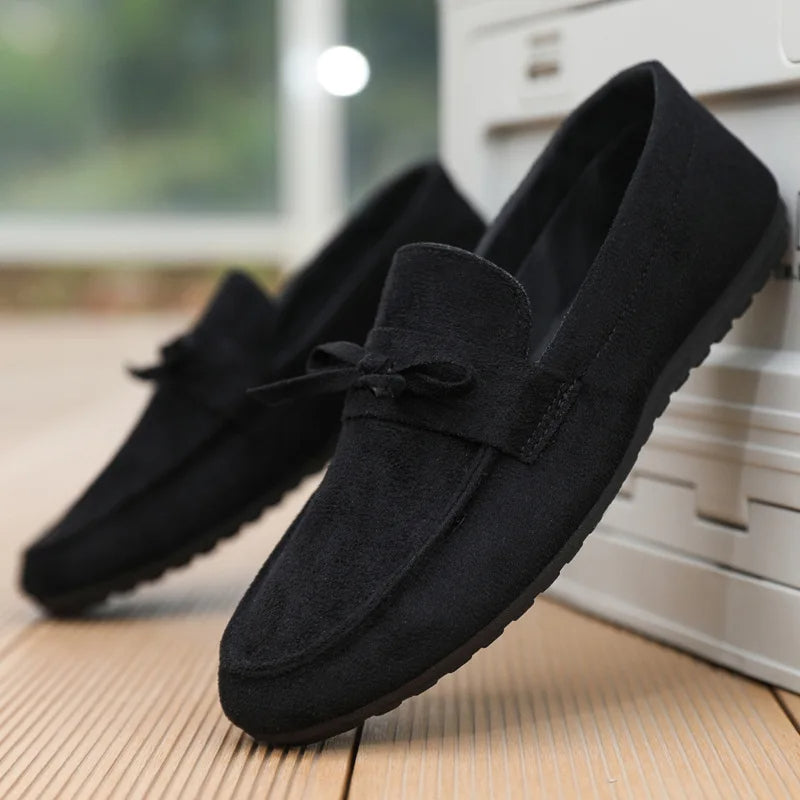 Suede Bow Loafers