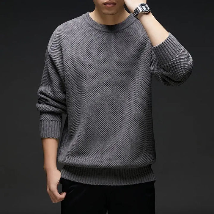 Waffle Knit Crewneck Sweater