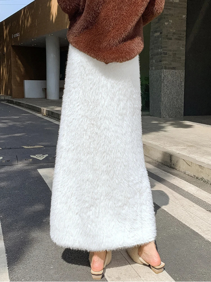 Clairmont Faux Fur Maxi Skirt