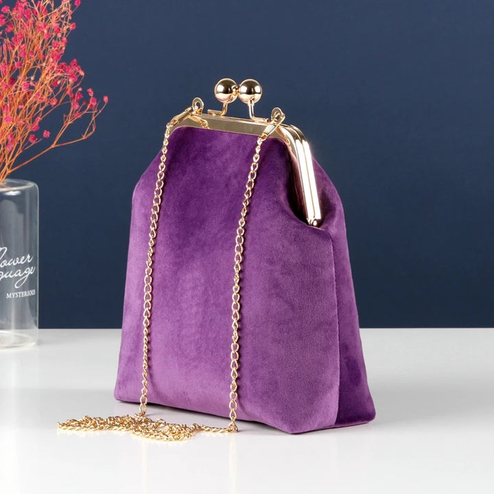 Duchess Velvet Kiss-Lock Clutch