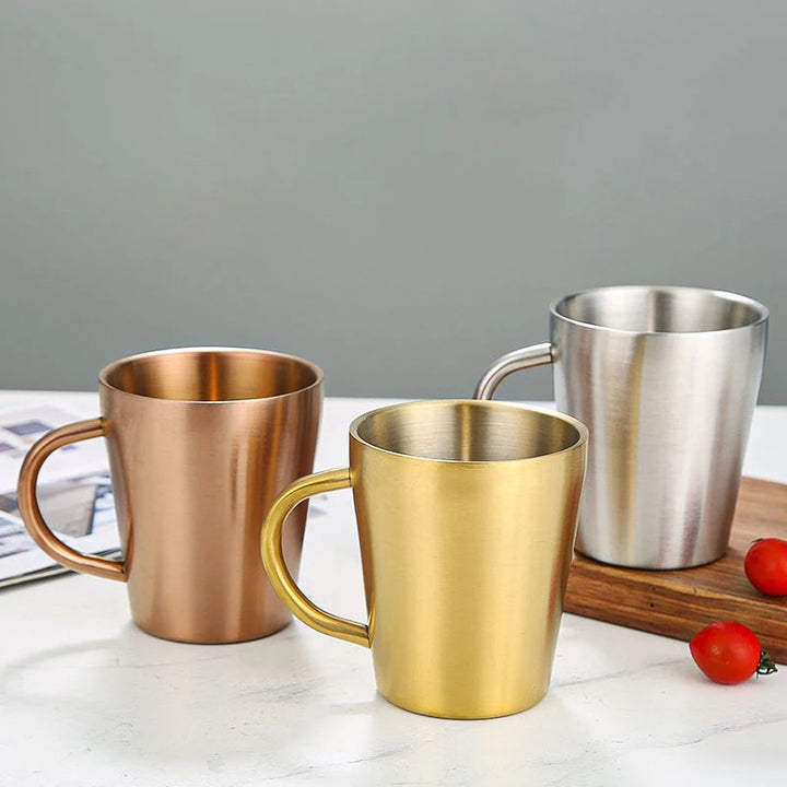 Modern Metallic Stainless Steel Mugs