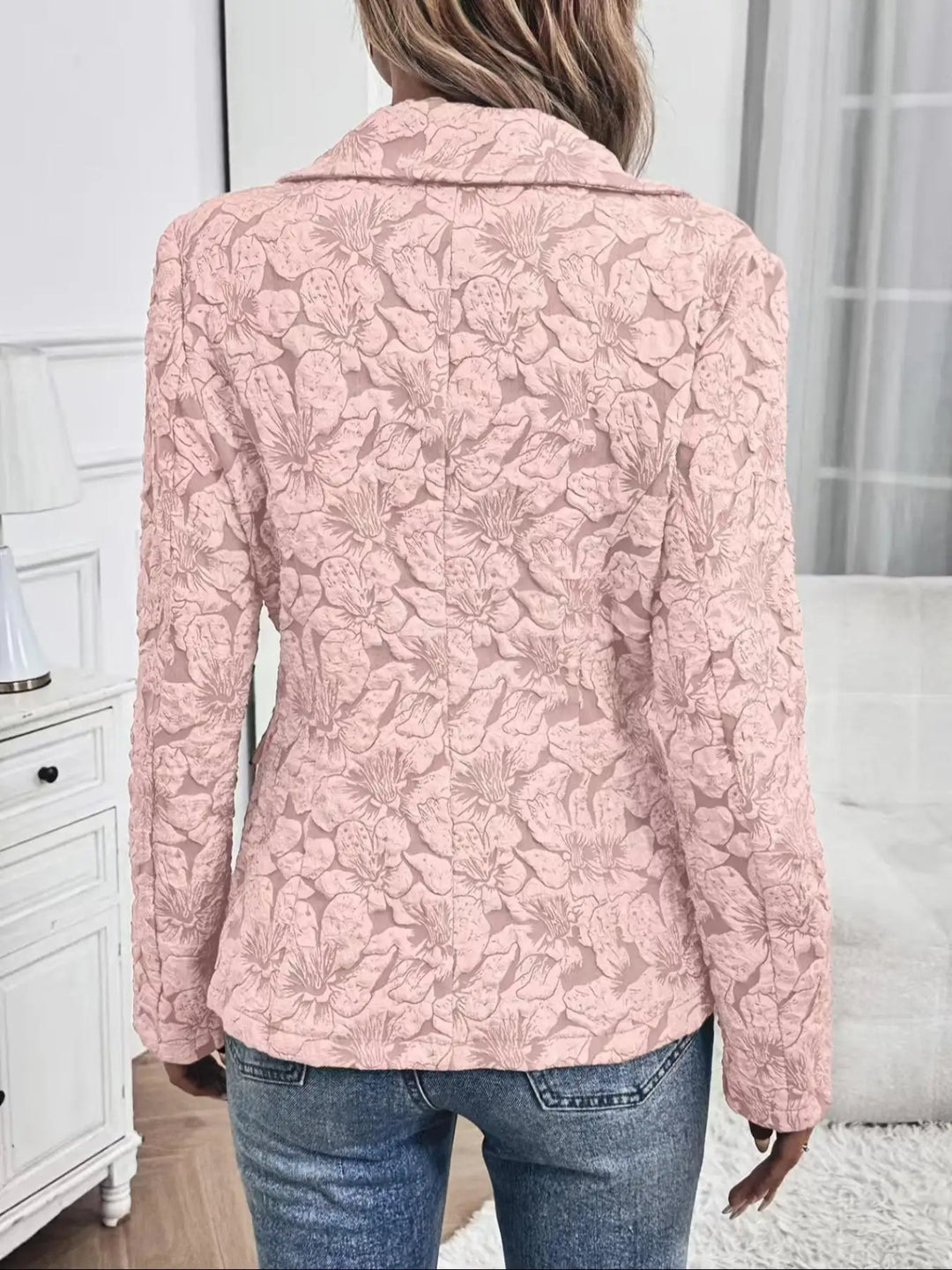 Rosé Jacquard Blazer