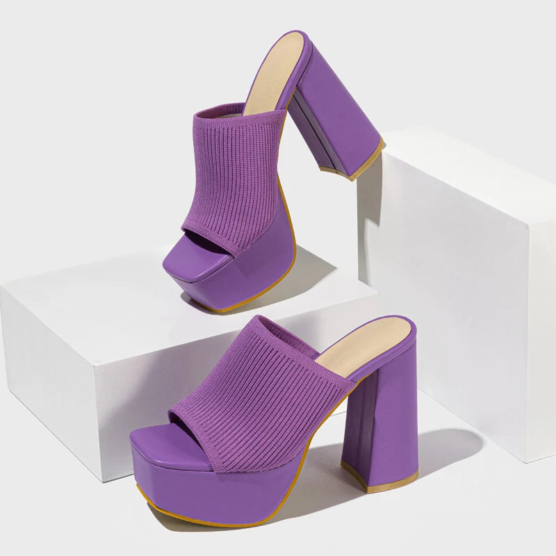 Neon Muse Knit Platform Heel