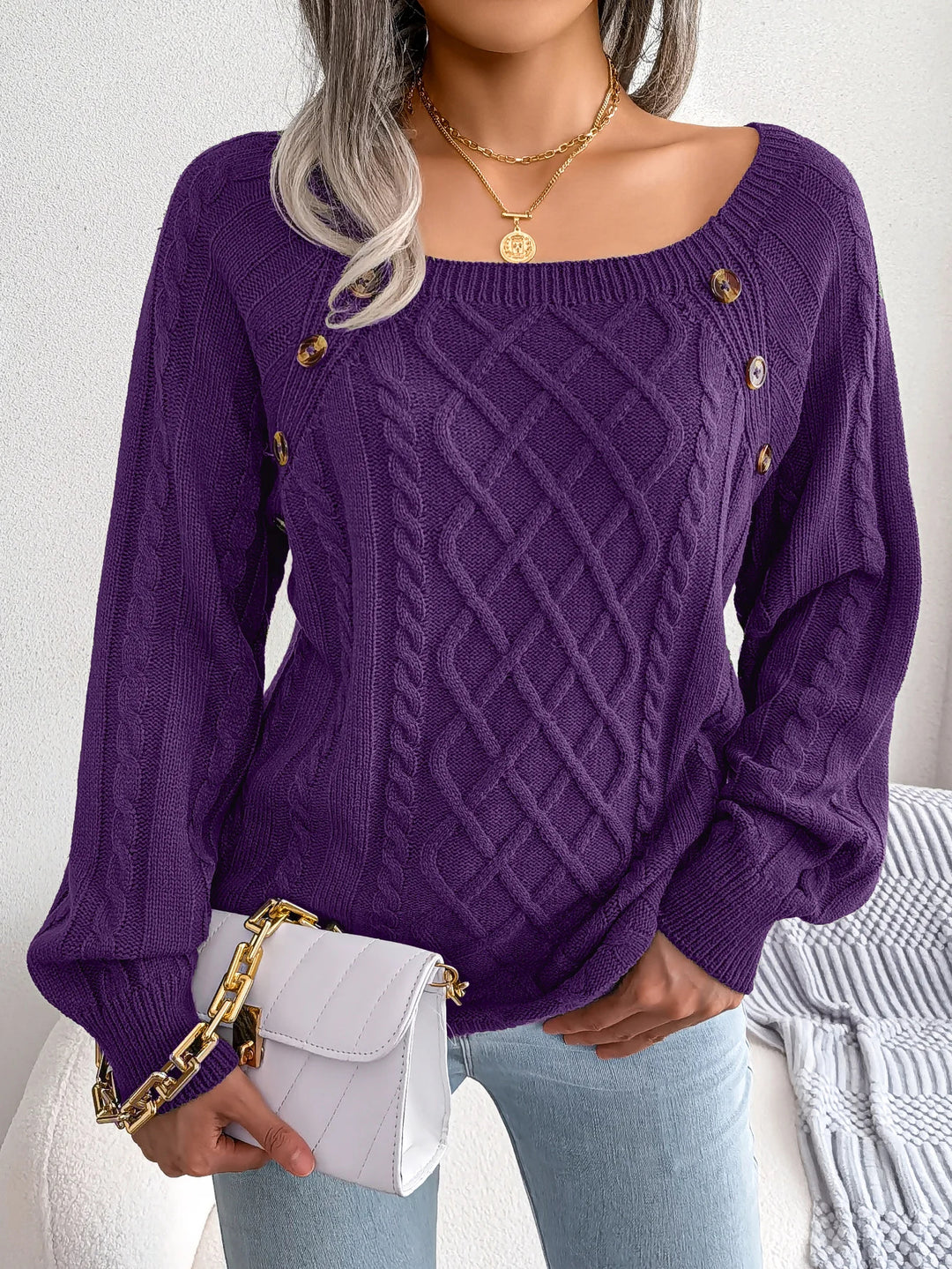 Bellamy Diamond Knit Pullover