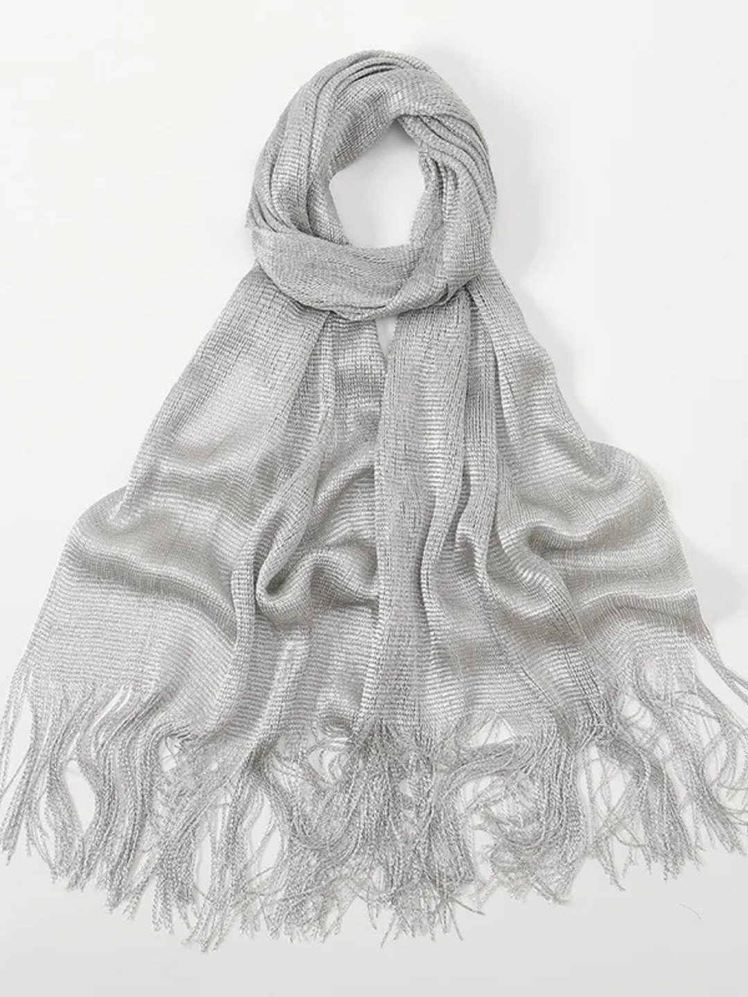Twilight Metallic Fringe Shawl