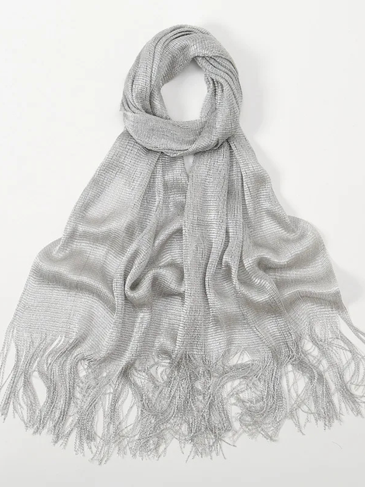 Twilight Metallic Fringe Shawl