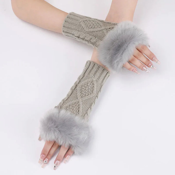 Faux Fur Cable Cuffs