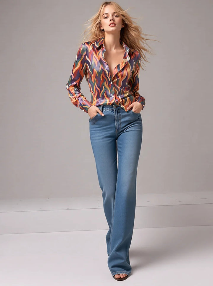 Muse Abstract Satin Blouse