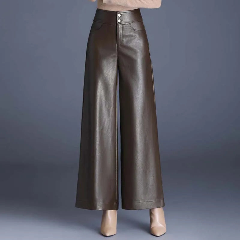 Empress Wide-Leg Leather Pants