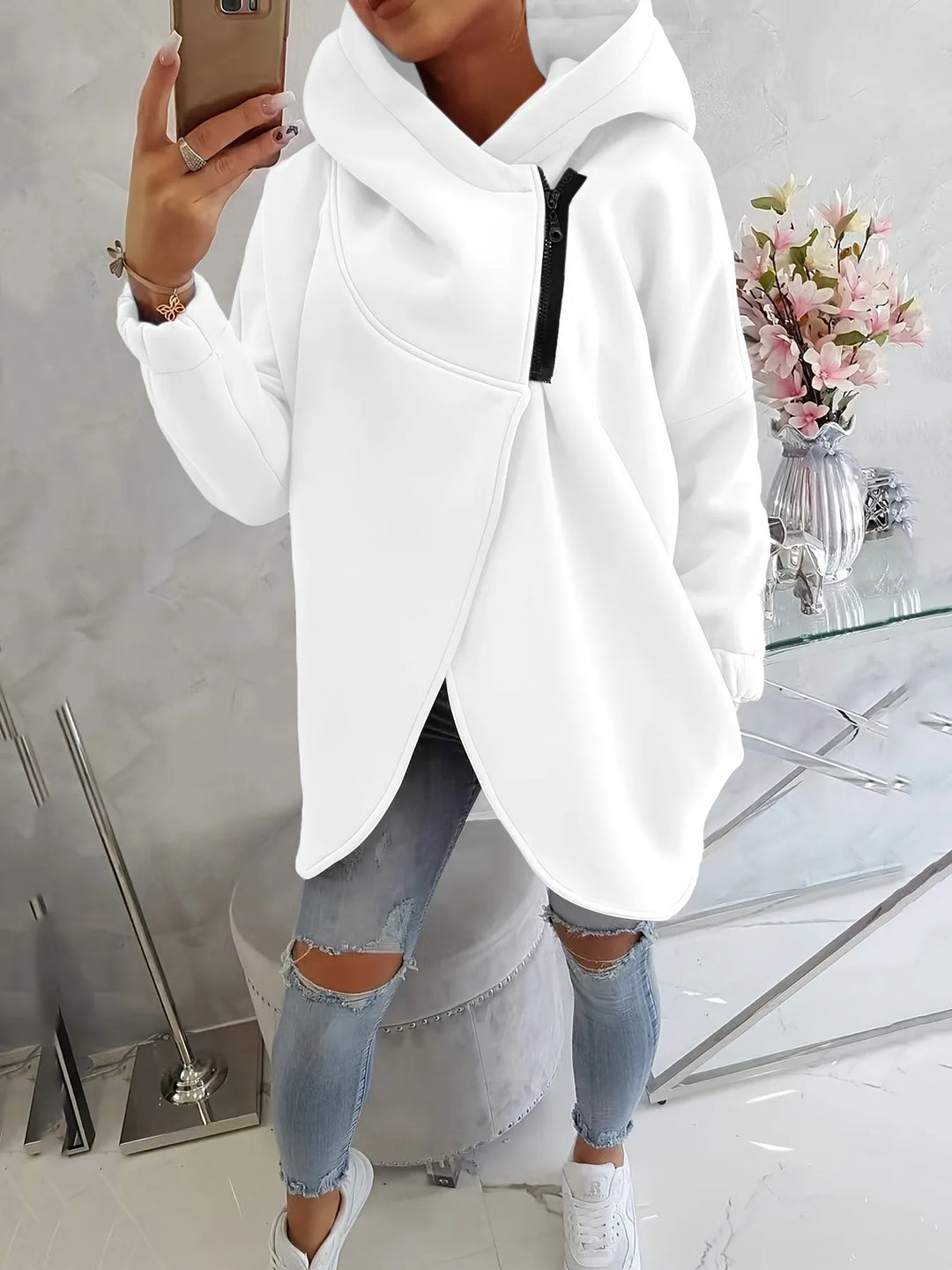 Asymmetrical Zip Hoodie