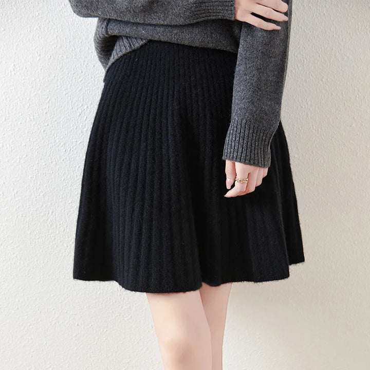 Valeria Merino Wool Ribbed Skirt