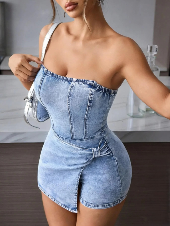 Milan Denim Romper