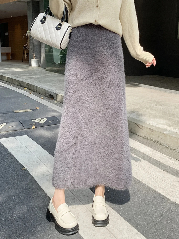 Clairmont Faux Fur Maxi Skirt