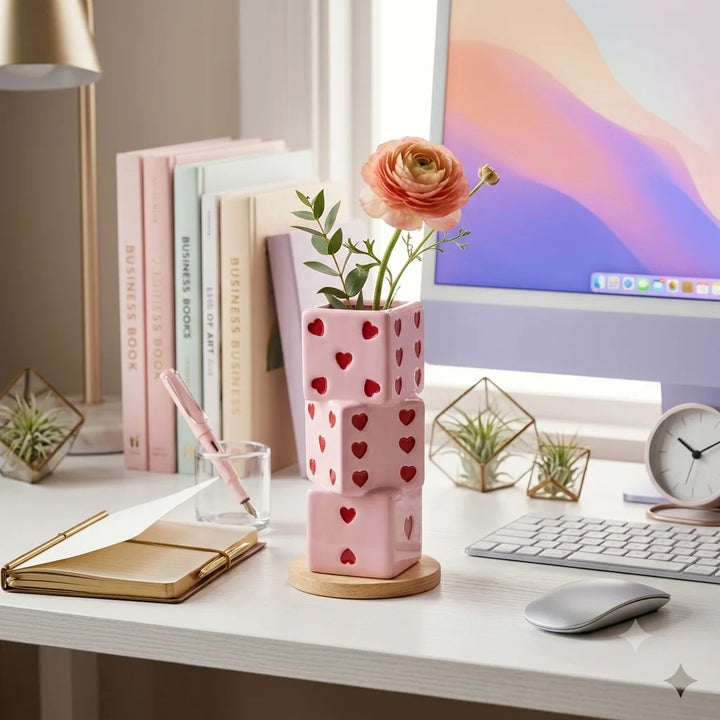 Love Dice Stacked Vase