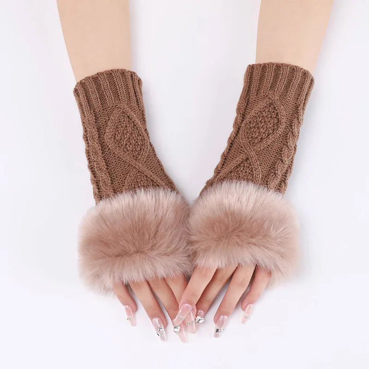 Faux Fur Cable Cuffs