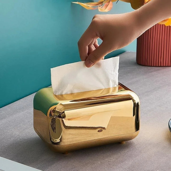 Luxe Gold & Silver Tissue Dispenser