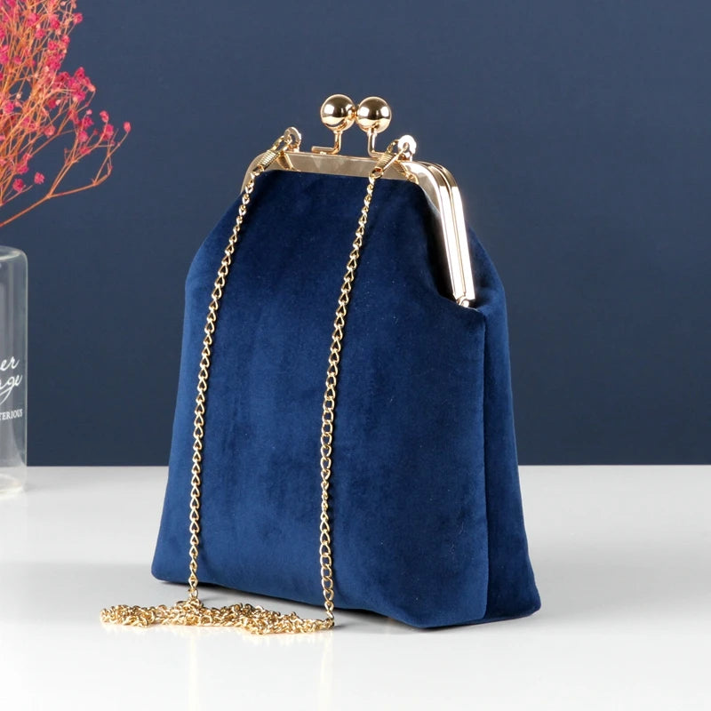 Duchess Velvet Kiss-Lock Clutch