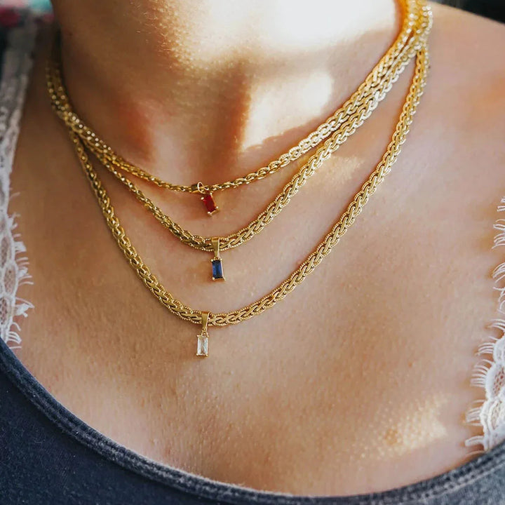 Emerald-Cut Zircon Necklace Set