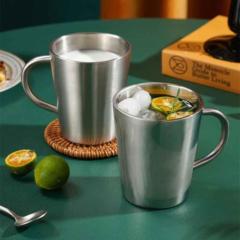 Modern Metallic Stainless Steel Mugs