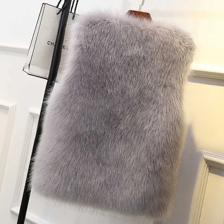 Lucent Faux Fox Fur Gilet