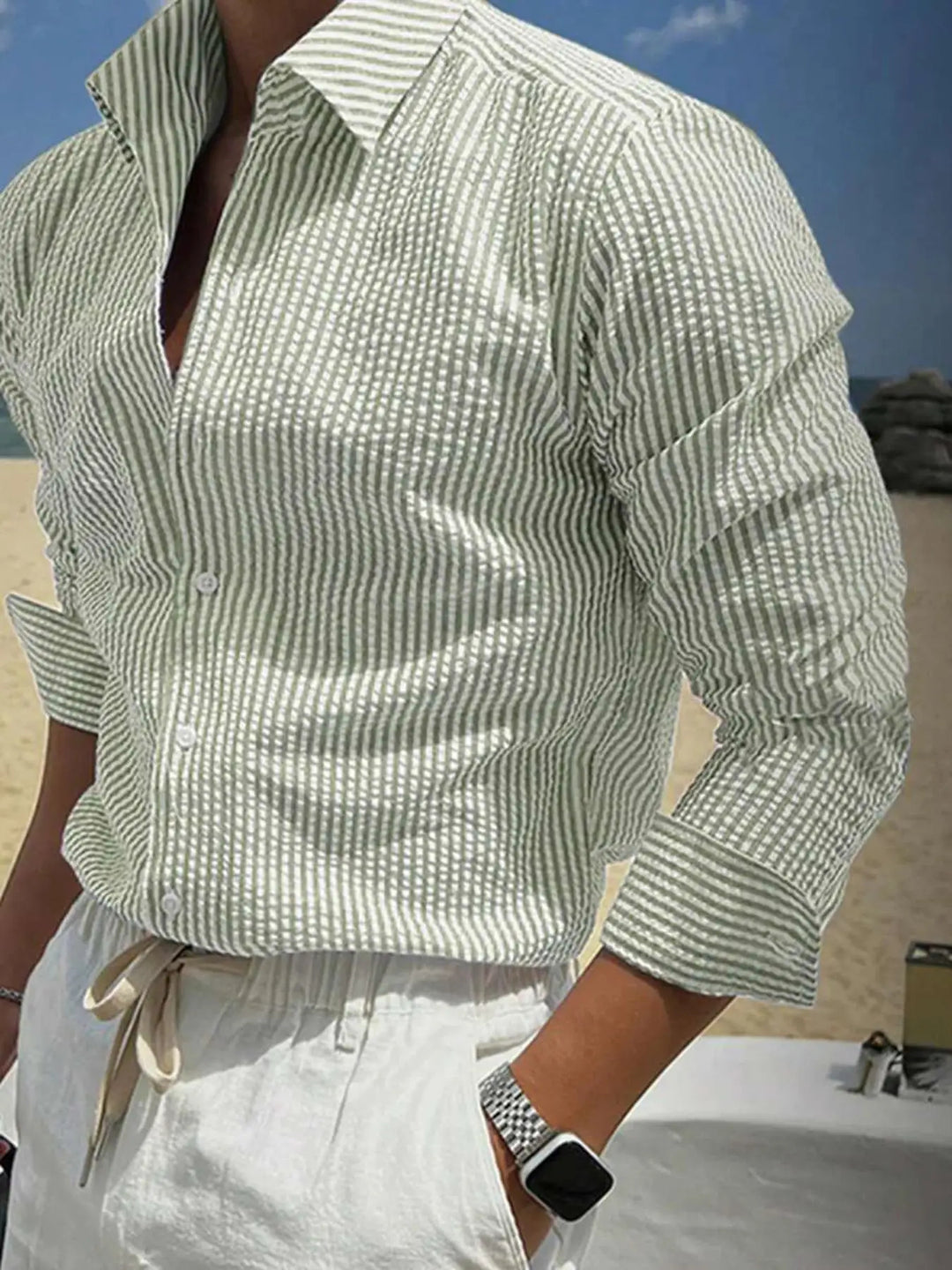 Cabo Striped Button-Up
