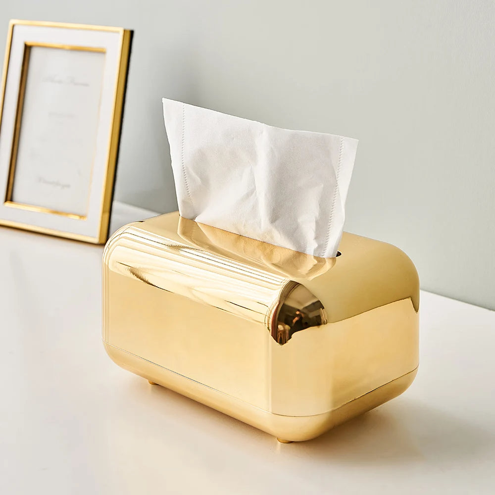 Luxe Gold & Silver Tissue Dispenser