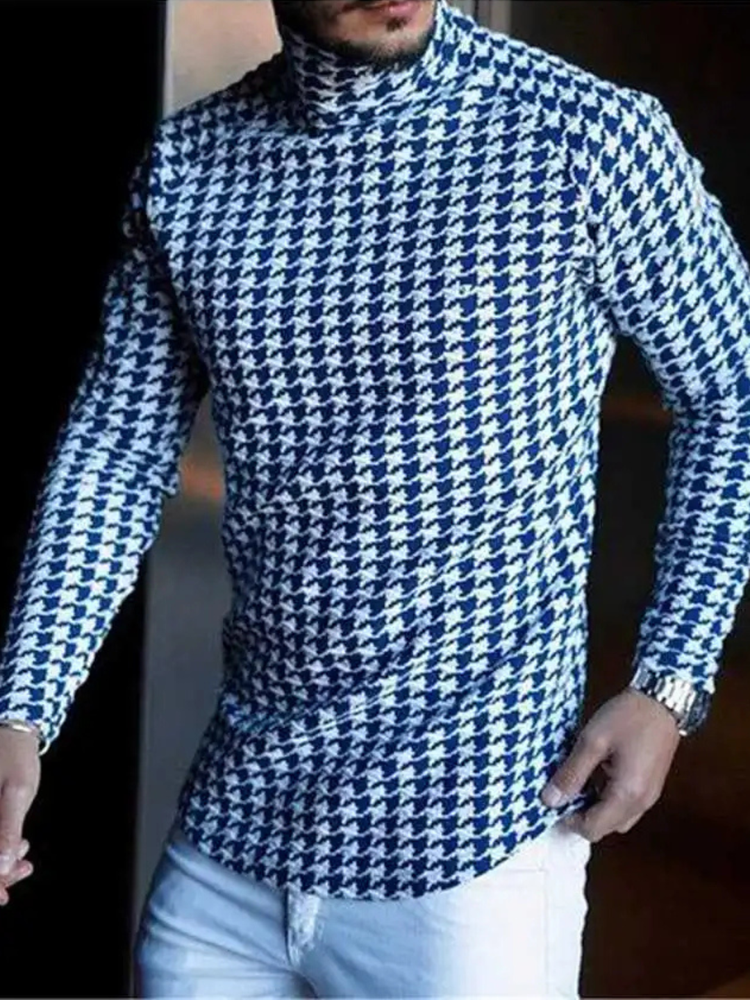 Harrington Houndstooth Turtleneck