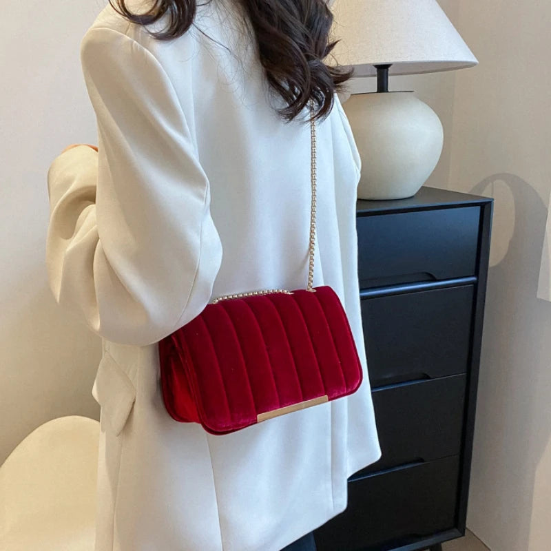 Valentina Velvet Chain Clutch