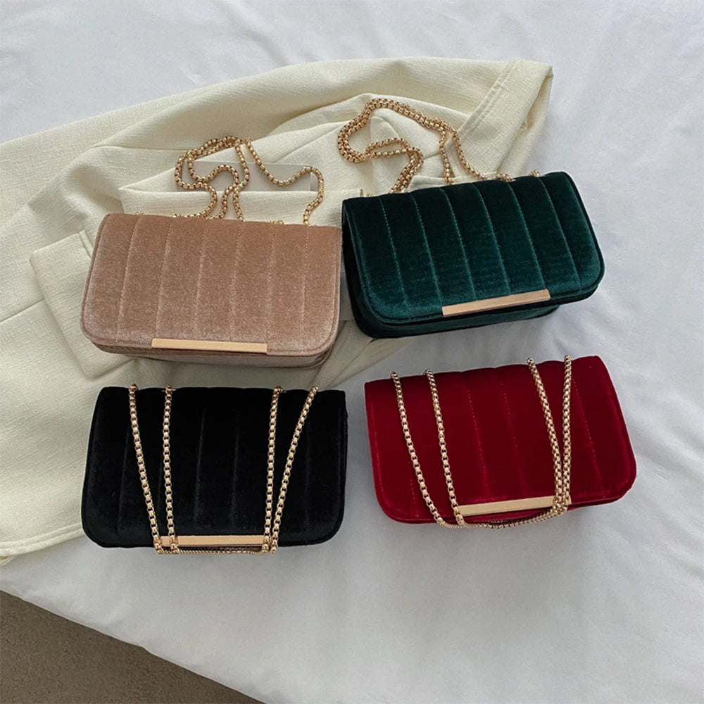 Valentina Velvet Chain Clutch