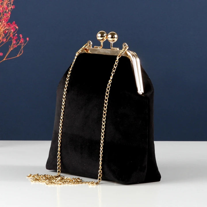 Duchess Velvet Kiss-Lock Clutch
